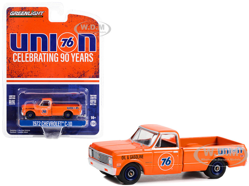 1972 Chevrolet C-10 Pickup Truck Orange Union 76 Celebrating 90 Years Anniversary Collection Series 15 1/64 Diecast Model Car Greenlight 28120C