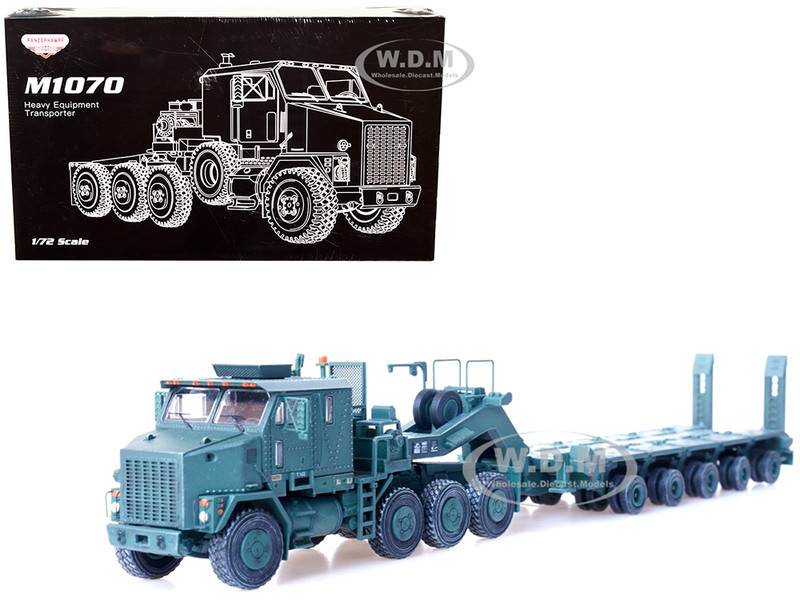 M1070 Heavy Equipment Transporter Army Green Armor Premium Series 1/72 Diecast Model Panzerkampf 12206PB