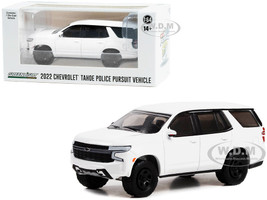2022 Chevrolet Tahoe Police Pursuit Vehicle PPV White Hot Pursuit Hobby Exclusive Series 1/64 Diecast Model Car Greenlight 43001