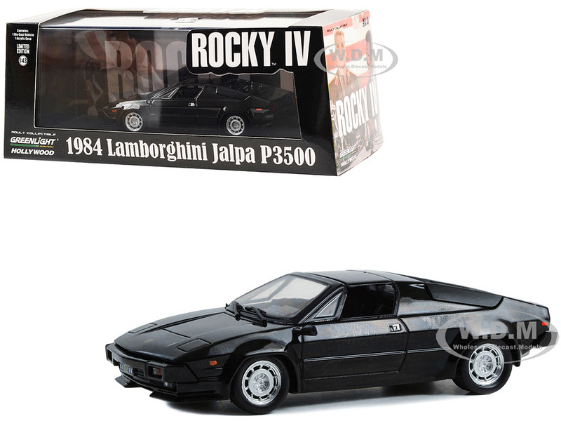 1984 Lamborghini Jalpa P3500 Black Rocky IV 1985 Movie Hollywood Series 1/43 Diecast Model Car Greenlight 86638