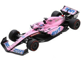 Alpine A522 #14 Fernando Alonso BWT Formula One F1 Bahrain GP 2022 1/18 Model Car Spark 18S752