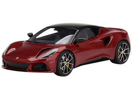 Lotus Emira Magma Red with Black Top 1/18 Model Car Top Speed TS0383