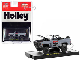 1973 Chevrolet K5 Blazer Open Top Holley Gray with Black Hood Limited Edition 6600 pieces Worldwide 1/64 Diecast Model Car M2 Machine 31500-MJS46