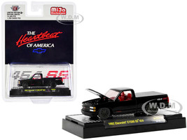 1992 Chevrolet C1500 SS 454 Pickup Truck Black with Red Interior The Heartbeat of America Limited Edition to 14580 pieces Worldwide 1/64 Diecast Model Car M2 Machine 31500-MJS53
