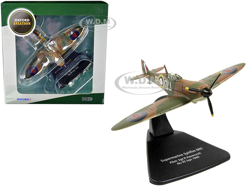 Supermarine Spitfire MK1 SGT R Havercroft No 92 Sqn 1940 1/72 Diecast Model Airplane Oxford Diecast AC001