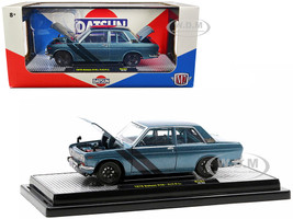 1970 Datsun 510 Blue Metallic with Dark Blue Stripes Limited Edition to 3850 pieces Worldwide 1/24 Diecast Model Car M2 Machines 40300-101B