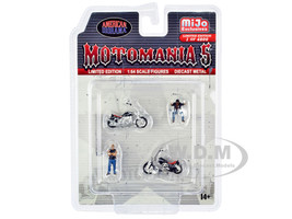 Motomania 5 4 piece Diecast Set 2 Figures and 2 Motorcycles Limited Edition to 4800 pieces Worldwide for 1/64 Scale Models American Diorama AD-76512MJ