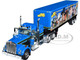Kenworth W900A with Sleeper and 40 Vintage Trailer John Wayne Comic Edition Blue with Black Stripes 1/64 Diecast Model DCP/First Gear 60-1206