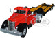 International KB 8 Truck with Lowboy Trailer Red and Black 1/50 Diecast Model SpecCast 39510