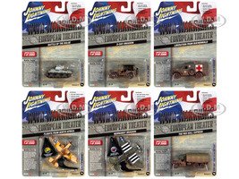 WWII Warriors European Theater Military 2022 Set B of 6 pieces Release 2 Limited Edition to 2000 pieces Worldwide Diecast Model Cars Johnny Lightning JLML008B