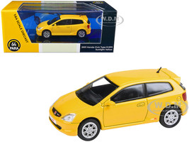 2001 Honda Civic Type R EP3 Sunlight Yellow 1/64 Diecast Model Car Paragon Models PA-55345