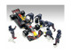 Formula One F1 Pit Crew 7 Figure Set Team Blue Release III for 1/18 Scale Models American Diorama 76558