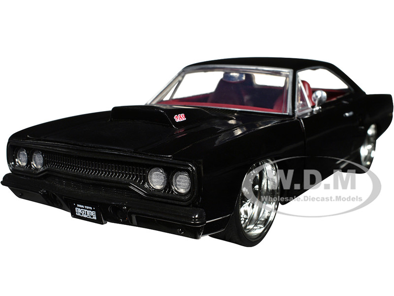 1970 Plymouth Road Runner 440 Black with Red Interior Bigtime Muscle Series 1/24 Diecast Model Car Jada 99581