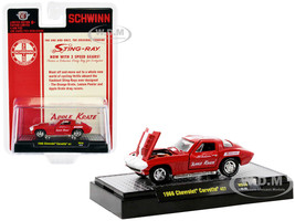 1966 Chevrolet Corvette 427 #68 Red with White Stripes and Graphics Schwinn Apple Krate Limited Edition to 4400 pieces Worldwide 1/64 Diecast Model Car M2 Machines 31500-HS36