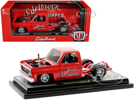 1973 Chevrolet Cheyenne Super 10 Square Body Bedless Truck Bright Red with Graphics Edelbrock Limited Edition to 3550 pieces Worldwide 1/24 Diecast Model Car M2 Machines 40100-HS02