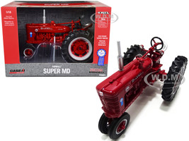 Farmall Super MD Narrow Front Tractor Red Blue Ribbon Reconditioned Case IH Agriculture Series 1/16 Diecast Model ERTL TOMY 44286