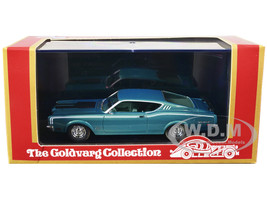 1969 Mercury Cyclone Dark Aqua Blue Blue Interior White Stripes Limited Edition 170 pieces Worldwide 1/43 Model Car Goldvarg Collection GC-031B