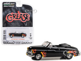 1949 Mercury Convertible Black with Flames Grease 1978 Movie Hollywood Series Release 40 1/64 Diecast Model Car Greenlight 62010B