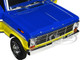 1969 Ford F 100 Pickup Truck Blue and Yellow with White Top and Bed Cover Goodyear Tires Running on Empty Series 6 1/24 Diecast Model Car Greenlight GL85073