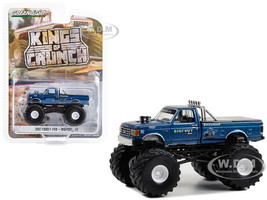 1987 Ford F 250 Monster Truck Blue Metallic Bigfoot #3 Kings of Crunch Series 13 1/64 Diecast Model Car Greenlight 49130D