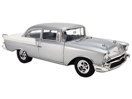 1957 Chevrolet 150 Street Strip Silver Metallic and White Limited Edition to 300 pieces Worldwide 1/18 Diecast Model Car ACME A1807016