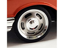 Chevy Rally Wheels and Tires Set of 4 pieces from 1957 Chevrolet 150 Custom Cruiser for 1/18 Scale Models ACME A1807015W