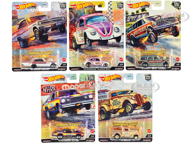 Drag Strip 5 piece Set Car Culture Series Diecast Model Cars Hot Wheels FPY86-957R