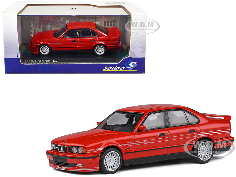 1994 Alpina B10 E34 BiTurbo Brilliant Red 1/43 Diecast Model Car Solido S4310402