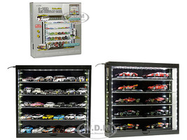 Showcase Wall Mount 5 Tier Display Case with Black Back Panel Mijo Exclusives 1/64-1/43 Scale Models MJ8850BK
