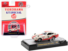1970 Nissan Fairlady Z432 RHD Right Hand Drive #3 White with Red Stripes Yokohama G.T. Special Limited Edition to 7040 pieces Worldwide 1/64 Diecast Model Car M2 Machine 31500-HS39