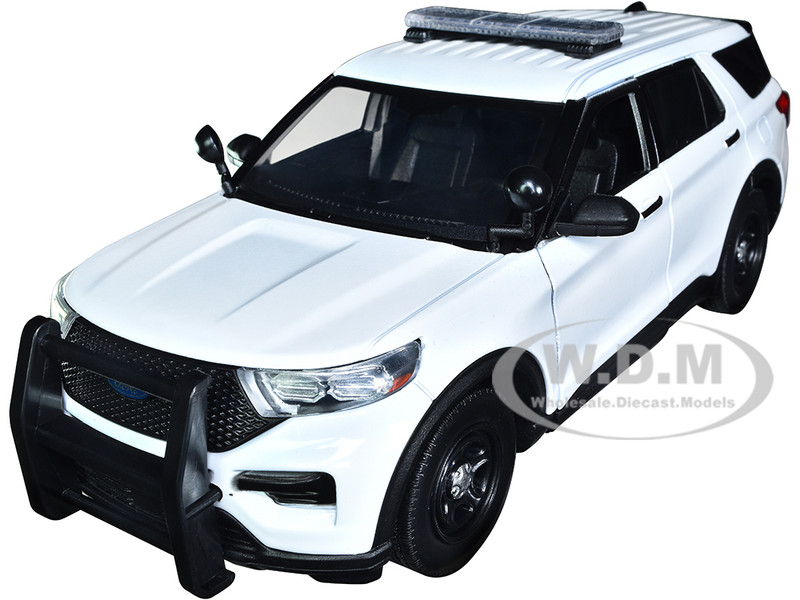 2022 Ford Police Interceptor Utility Unmarked White 1/24 Diecast Model Car Motormax 76988W