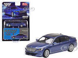 BMW Alpina B7 xDrive Alpina Blue Metallic with Sunroof Limited Edition to 2040 pieces Worldwide 1/64 Diecast Model Car True Scale Miniatures MGT00471