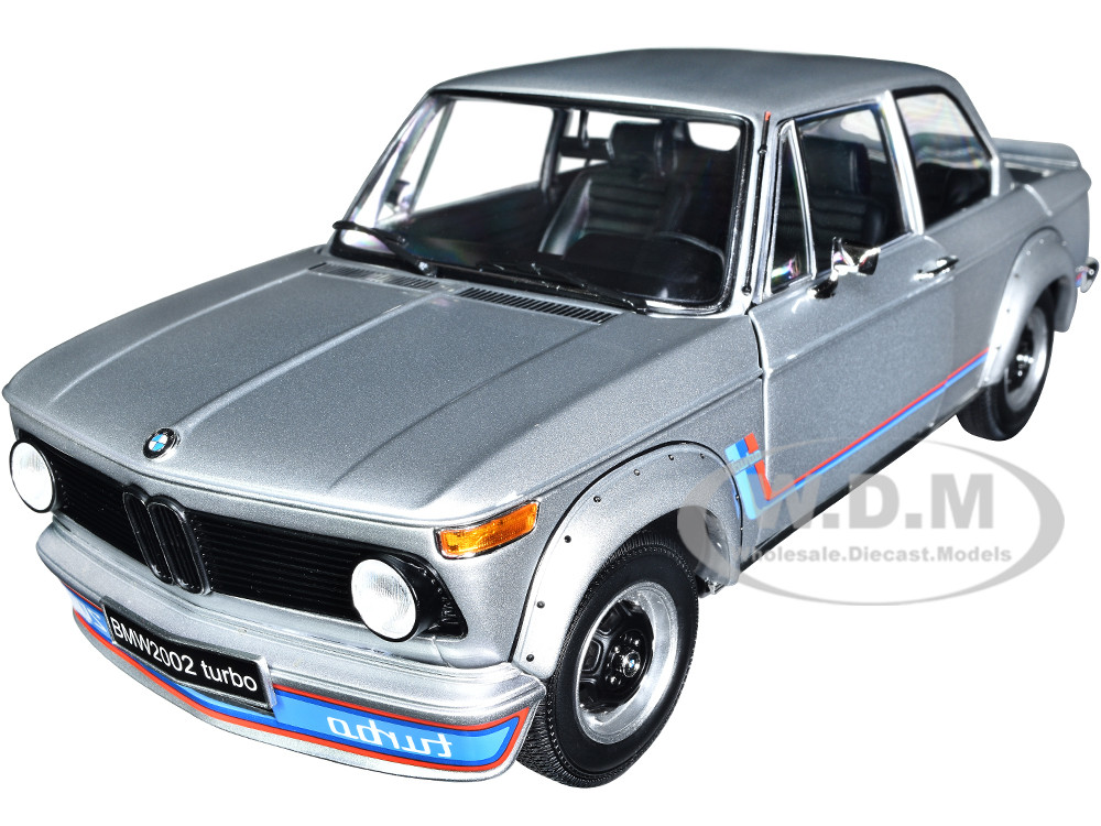 BMW 2002 Turbo Silver with Red and Blue Stripes 1/18 Diecast ...
