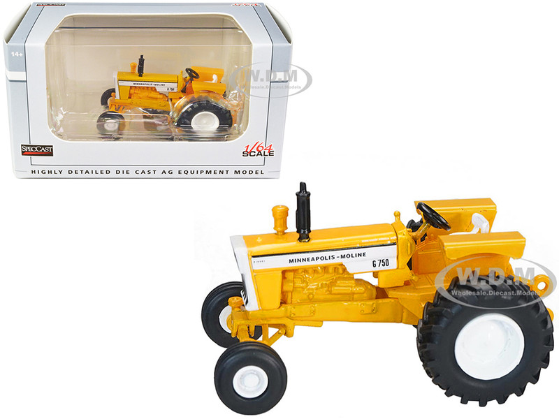Minneapolis Moline G750 Wide Front Tractor Yellow 1/64 Diecast Model SpecCast SCT932