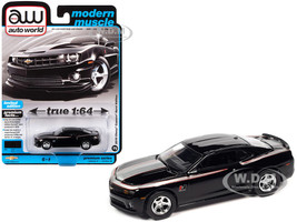 2010 Chevrolet Camaro Hurst Edition Black with Red and Silver Stripes Modern Muscle Limited Edition 1/64 Diecast Model Car Auto World 64382-AWSP115B