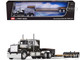 Mack Super Liner with 60 Flat Top Sleeper & Fontaine Renegade LXT40 Lowboy Trailer with Flip Axle Black and Gray 1/64 Diecast Model First Gear 60-1669