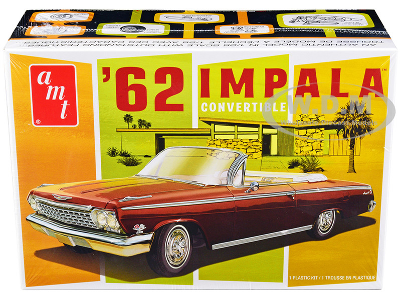 Skill 2 Model Kit 1962 Chevrolet Impala Convertible 1/25 Scale Model AMT AMT1355M
