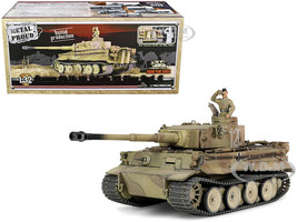 German Sd.Kfz.181 PzKpfw VI Tiger Ausf. E Heavy Tank #121 Tiger Initial Production Model Schwere Panzerabteilung 501 North African Front Tunisia 1943 Engine Plus 1/32 Diecast Model Metal Proud MP-912042D