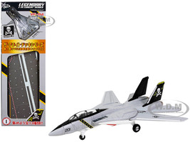Grumman F 14B Tomcat Fighter Aircraft  VF 84 Jolly Rogers and Section I of USS Enterprise CVN 65 Aircraft Carrier Display Deck Legendary F 14 Tomcat Series 1/200 Diecast Model Forces of Valor WJ-831109