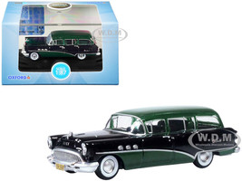 1954 Buick Century Estate Wagon Baffin Green and Carlsbad Black 1/87 HO Scale Diecast Model Car Oxford Diecast 87BCE54002