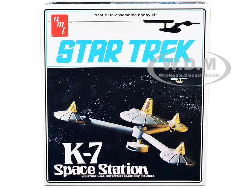 Skill 2 Model Kit K 7 Space Station Star Trek 1966 1969 TV Series 1/7600 Scale Model AMT AMT1415