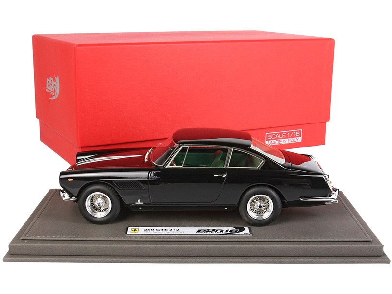 1961 Ferrari GTE 2 2 Serie I S N 2999GT Black with Green Interior with DISPLAY CASE Limited Edition to 68 Pieces Worldwide 1/18 Model Car BBR BBR1850B