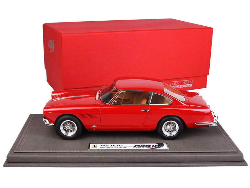 1960 Ferrari GTE 2 2 Serie I Red with DISPLAY CASE Limited Edition to 136 Pieces Worldwide 1/18 Model Car BBR BBR1850C