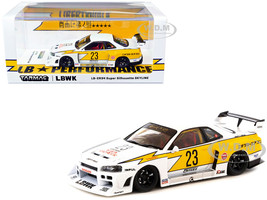 Nissan Skyline LB ER34 Super Silhouette RHD Right Hand Drive #23 Liberty Walk LB Performance White with Graphics Hobby43 Series 1/43 Diecast Model Car Tarmac Works T43-021-WHT