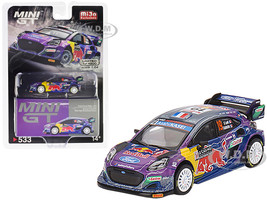 Ford Puma Rally1 #19 Sebastien Loeb Isabelle Galmiche M Sport Ford WRT Red Bull Winner Monte Carlo Rally 2022 Limited Edition to 4200 pieces Worldwide 1/64 Diecast Model Car True Scale Miniatures MGT00533