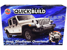 Skill 1 Model Kit Jeep Gladiator JT Overland Silver Snap Together Painted Plastic Model Car Kit Airfix Quickbuild J6039