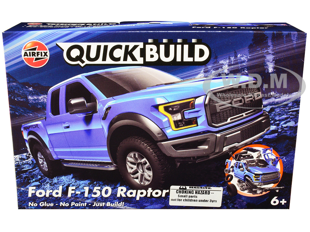 Skill 1 Model Kit Ford F 150 Raptor Blue Snap Together Painted