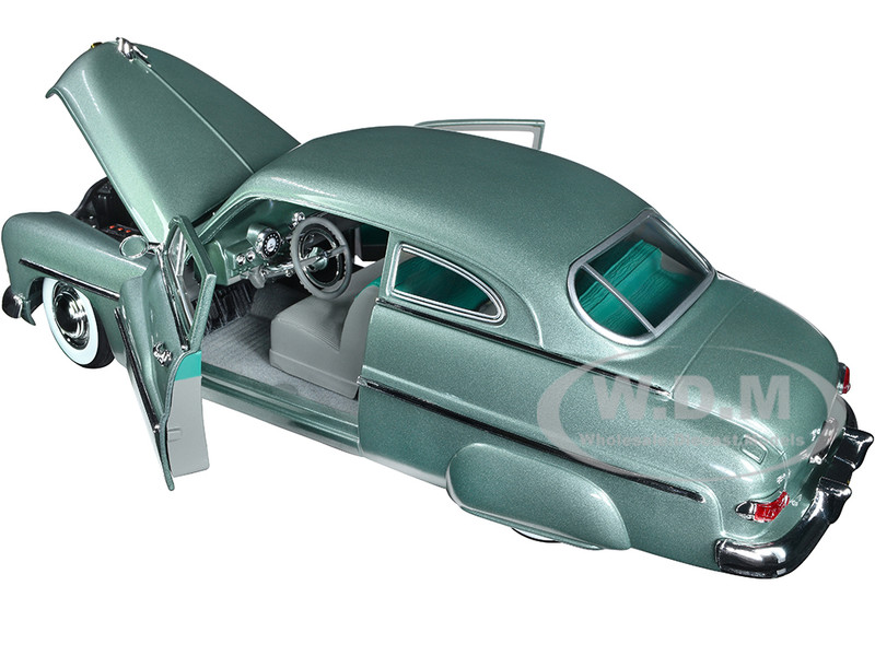 1949 Mercury Eight Coupe Berwick Green Metallic with Green and Gray  Interior 1/18 Diecast Model Car by Auto World