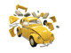 Skill 1 Model Kit Old Volkswagen Beetle Yellow Snap Together Painted Plastic Model Car Kit Airfix Quickbuild J6023