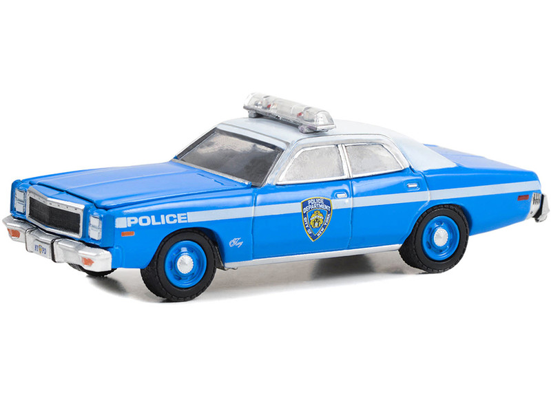 1977 Plymouth Fury New York City Police Dept NYPD with NYPD Squad Number Decal Sheet Hobby Exclusive 1/64 Diecast Model Car Greenlight 42773